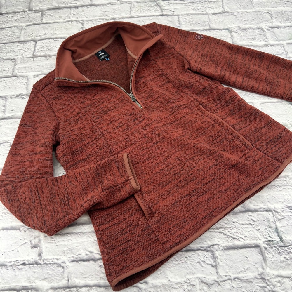 Kuhl Lea 1/4 Zip Pullover Sweater Womens Medium Heathered Brown Rose